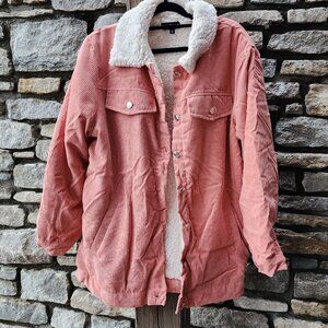 Corduroy Sherpa Lined Coat NWT